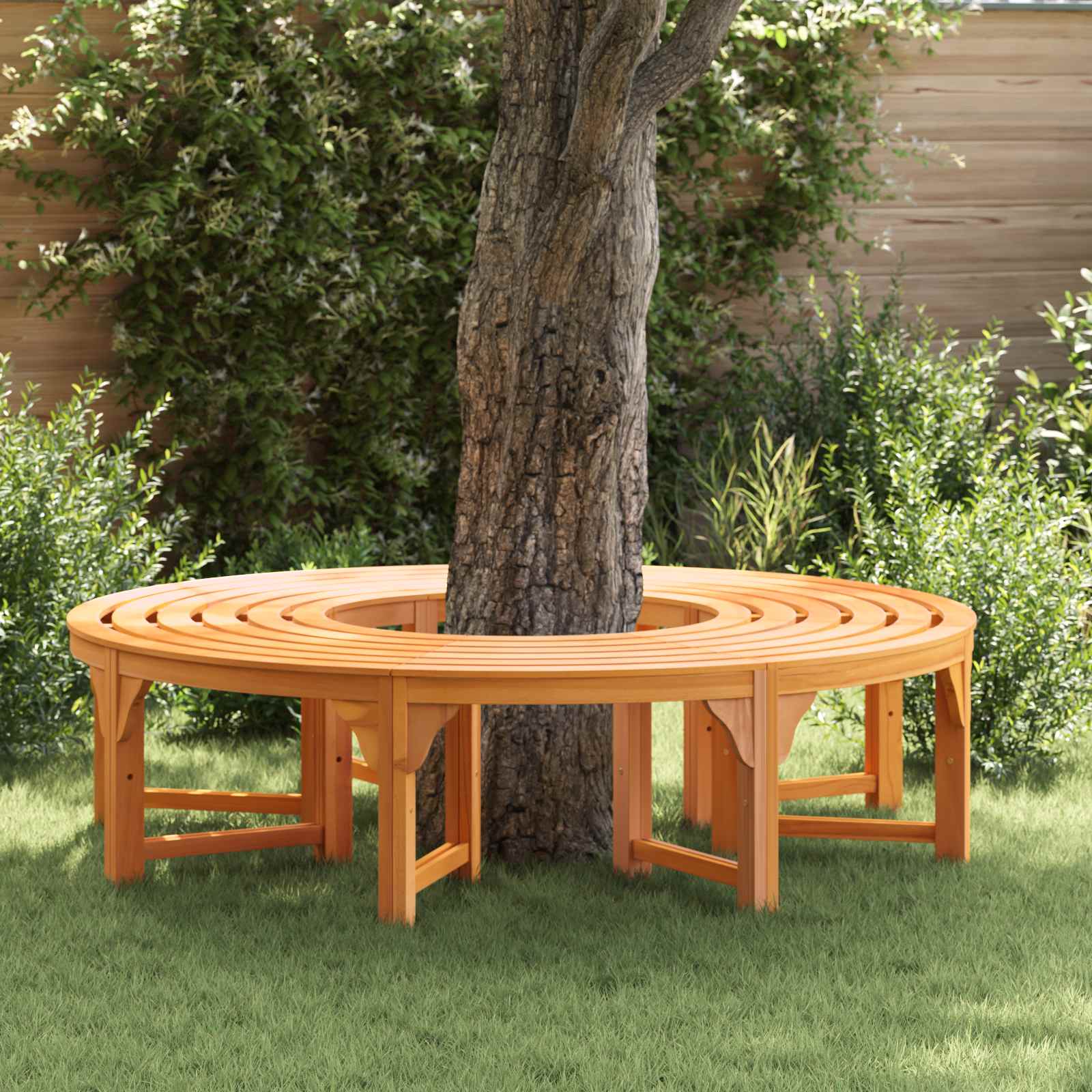 vidaXL Tree Bench 8 -Seater 2 pcs 160 x 80 x 45cm Natural 1
