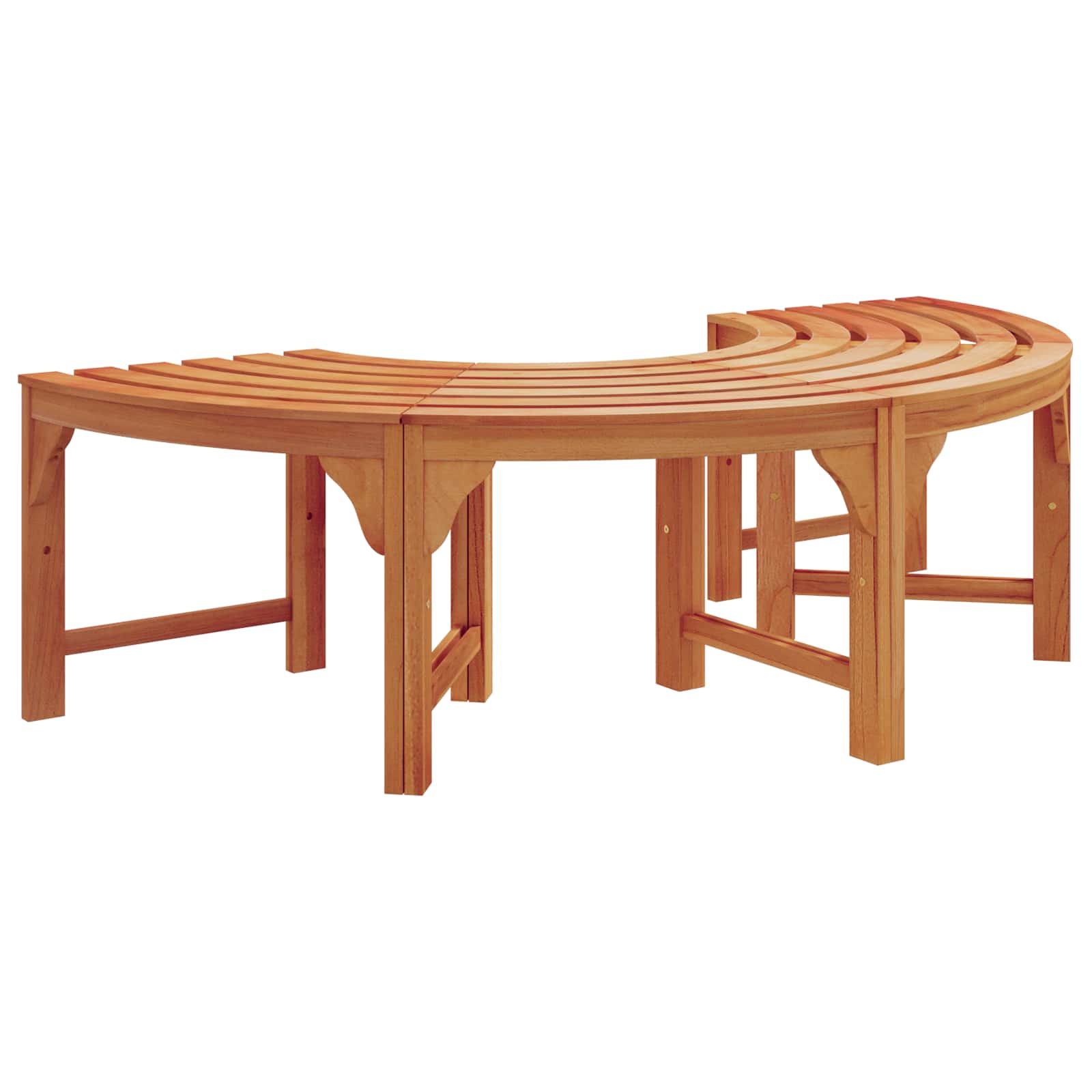 vidaXL Tree Bench 8 -Seater 2 pcs 160 x 80 x 45cm Natural 4