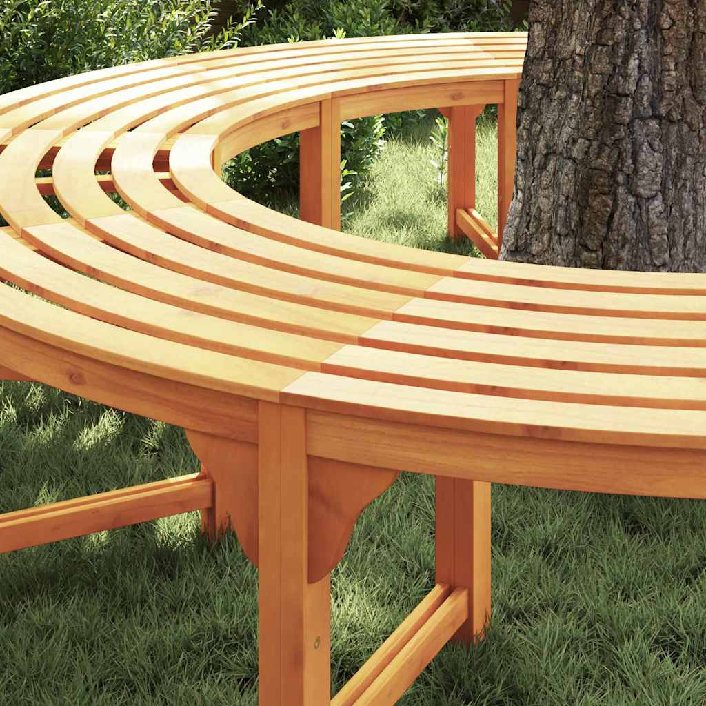 vidaXL Tree Bench 8 -Seater 2 pcs 160 x 80 x 45cm Natural 3