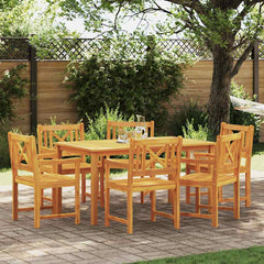 Garden Chairs Natural Solid Acacia Wood Cross slatted 6