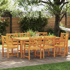 Garden Chairs Natural Solid Acacia Wood Cross slatted 8