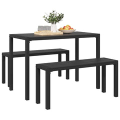 vidaXL Garden Dining Set 3 pcs Anthracite Steel 3