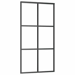Sliding Door with Hardware Set 76x205 cm ESG Glass&Aluminium 102 cm 213.5 cm 3x2 grids