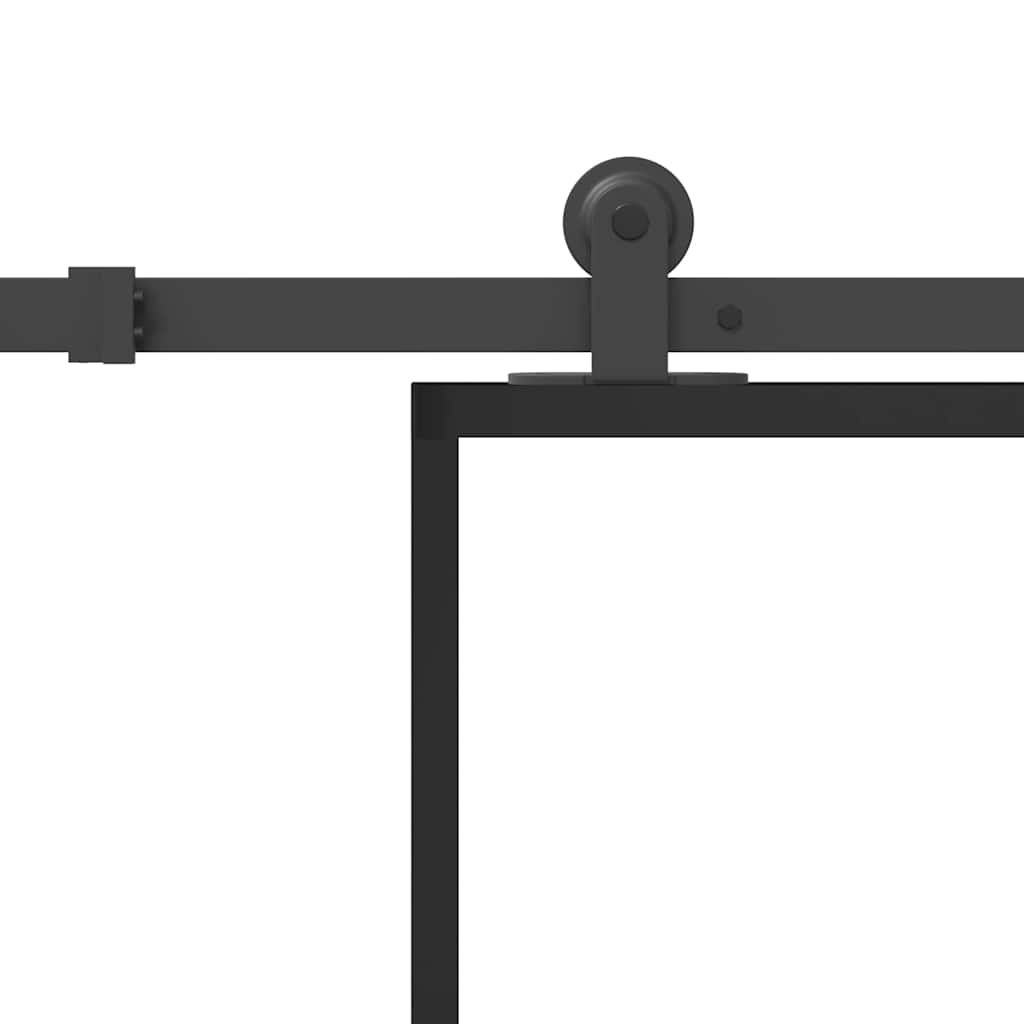 Sliding Door with Hardware Set 76x205 cm ESG Glass&Aluminium 102 cm 213.5 cm 3x2 grids
