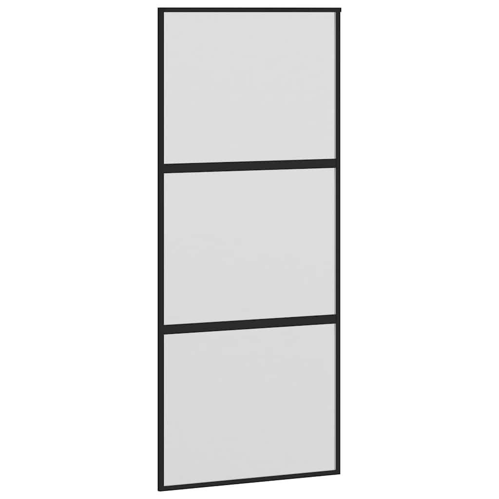 Sliding Door with Hardware Set 76x205 cm 2 Horizontal Bars 90 cm 213.5 cm Matt