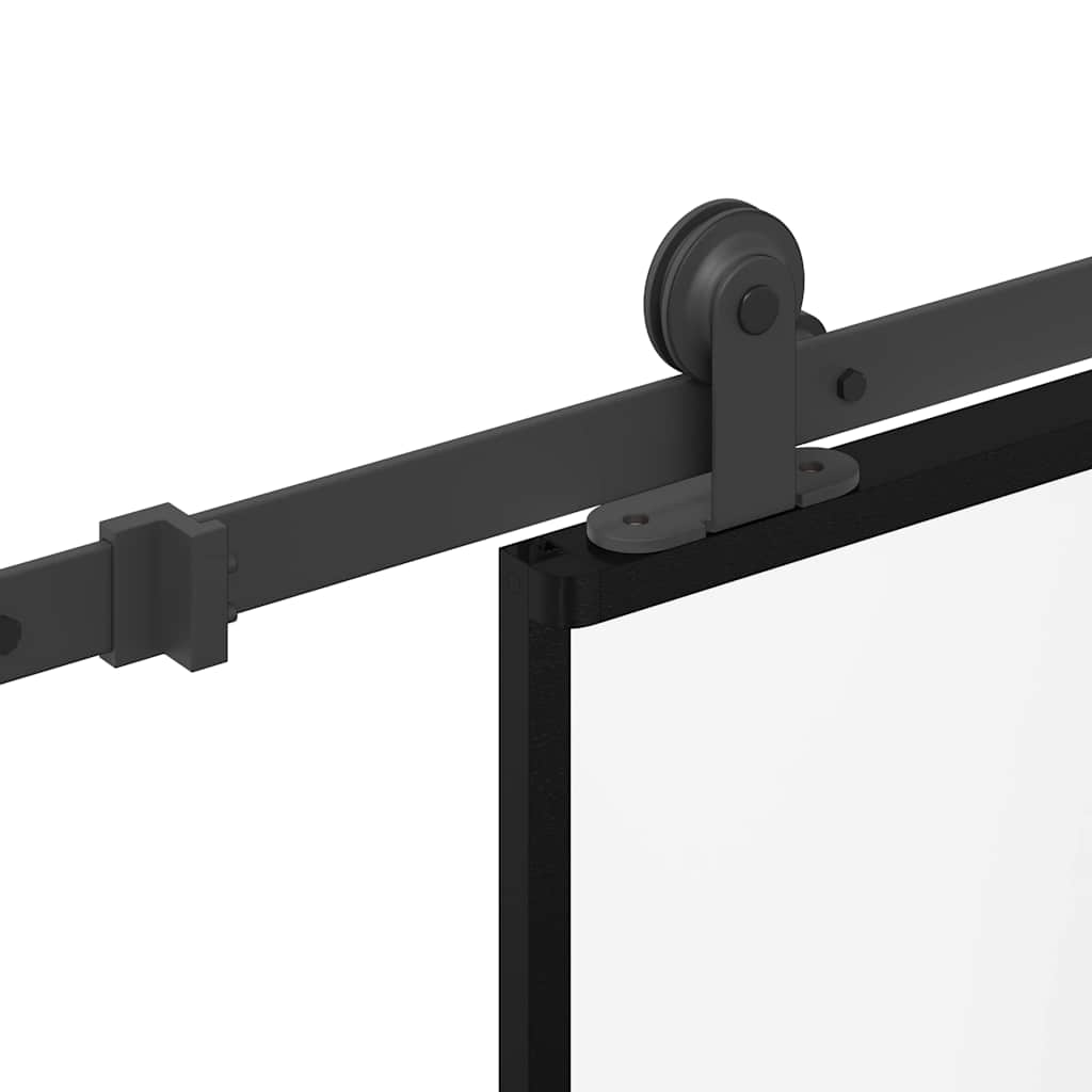 Sliding Door with Hardware Set 76x205 cm 2 Horizontal Bars 90 cm 213.5 cm Matt