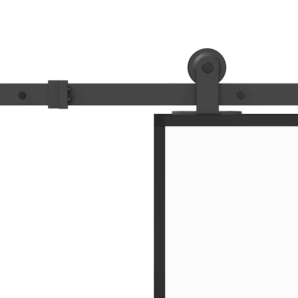 Sliding Door with Hardware Set 76x205 cm 2 Horizontal Bars 90 cm 213.5 cm Matt