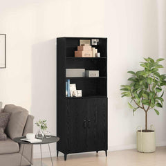 Highboard 69.5 x 34 x 180 cm Engineered Wood Black Oak 2 doors