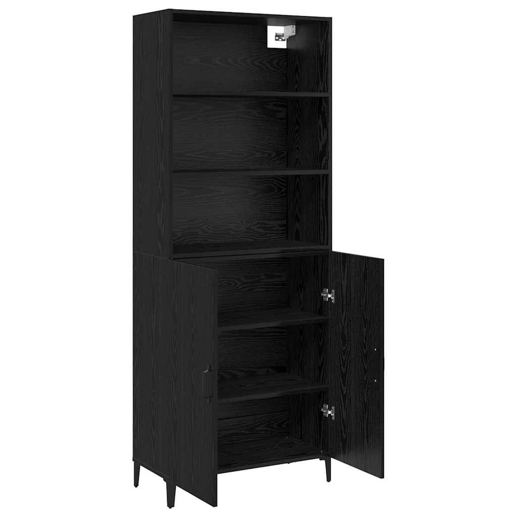 Highboard 69.5 x 34 x 180 cm Engineered Wood Black Oak 2 doors
