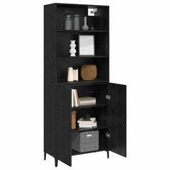Highboard 69.5 x 34 x 180 cm Engineered Wood Black Oak 2 doors
