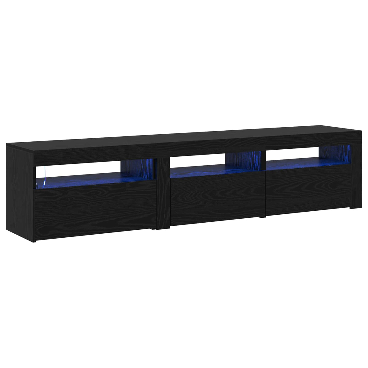 vidaXL TV Cabinet 2 pcs Black Oak Engineered Wood 2