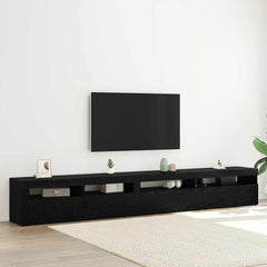 TV Cabinet with LED Lights 270x35x40 cm Black oak 270 cm