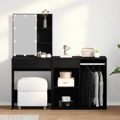 vidaXL LED Dressing Table with Cabinet Engineered Wood