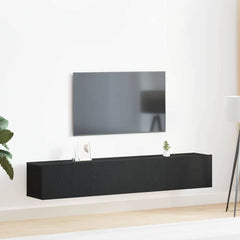 2 Piece TV Cabinet Set Engineered Wood Width 80/100 cm Black oak