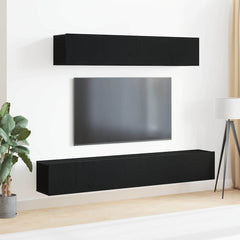 vidaXL TV Cabinet Set 4 pcs Black Oak 1