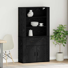 Highboard Engineered Wood Black oak