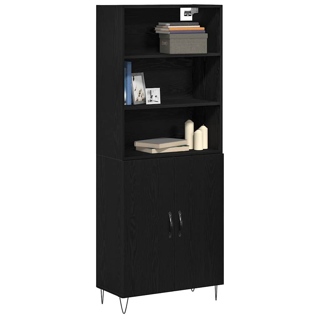 vidaXL Highboard 2 pcs Black Oak 69.5 x 34 x 180 cm 2
