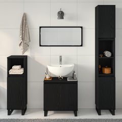 vidaXL Bathroom Furniture Set 3 pcs Black Oak 4