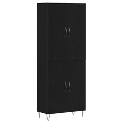 vidaXL Highboard 2 pcs Black Oak 69.5 x 34 x 180 cm Engineered Wood 2