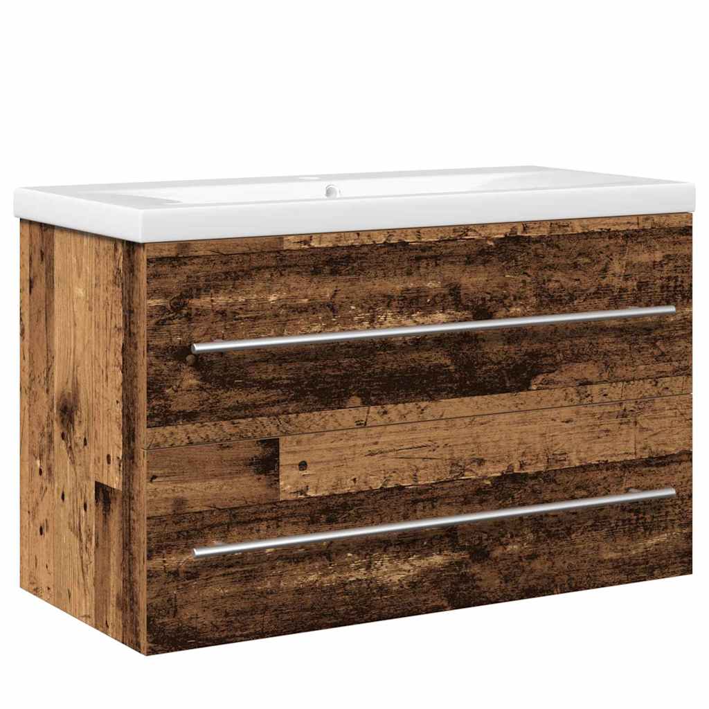 vidaXL Bathroom Sink Cabinet 2 pcs Old Wood 80 x 38.5 x 48 cm 2