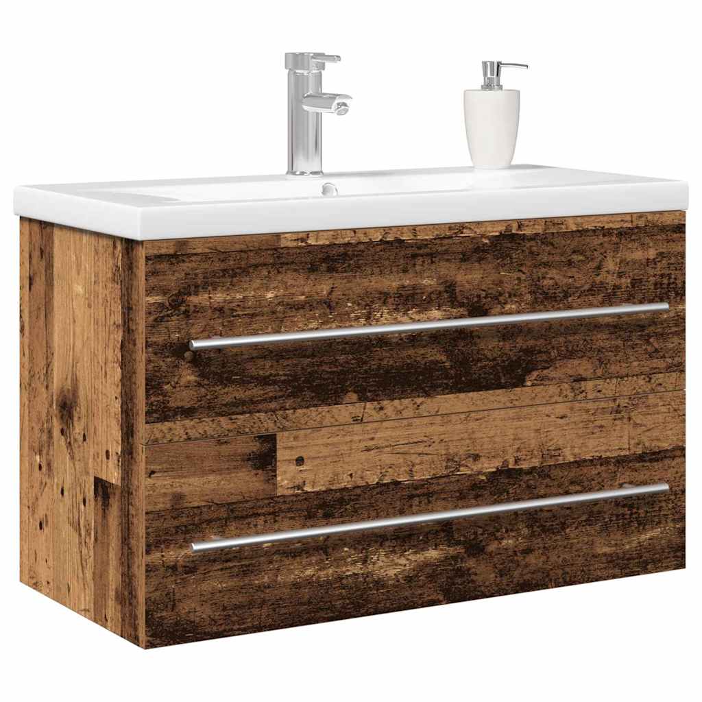 vidaXL Bathroom Sink Cabinet 2 pcs Old Wood 80 x 38.5 x 48 cm 3