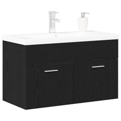 vidaXL Bathroom Cabinet Black Oak 90 x 38.5 x 46 cm Engineered Wood 3