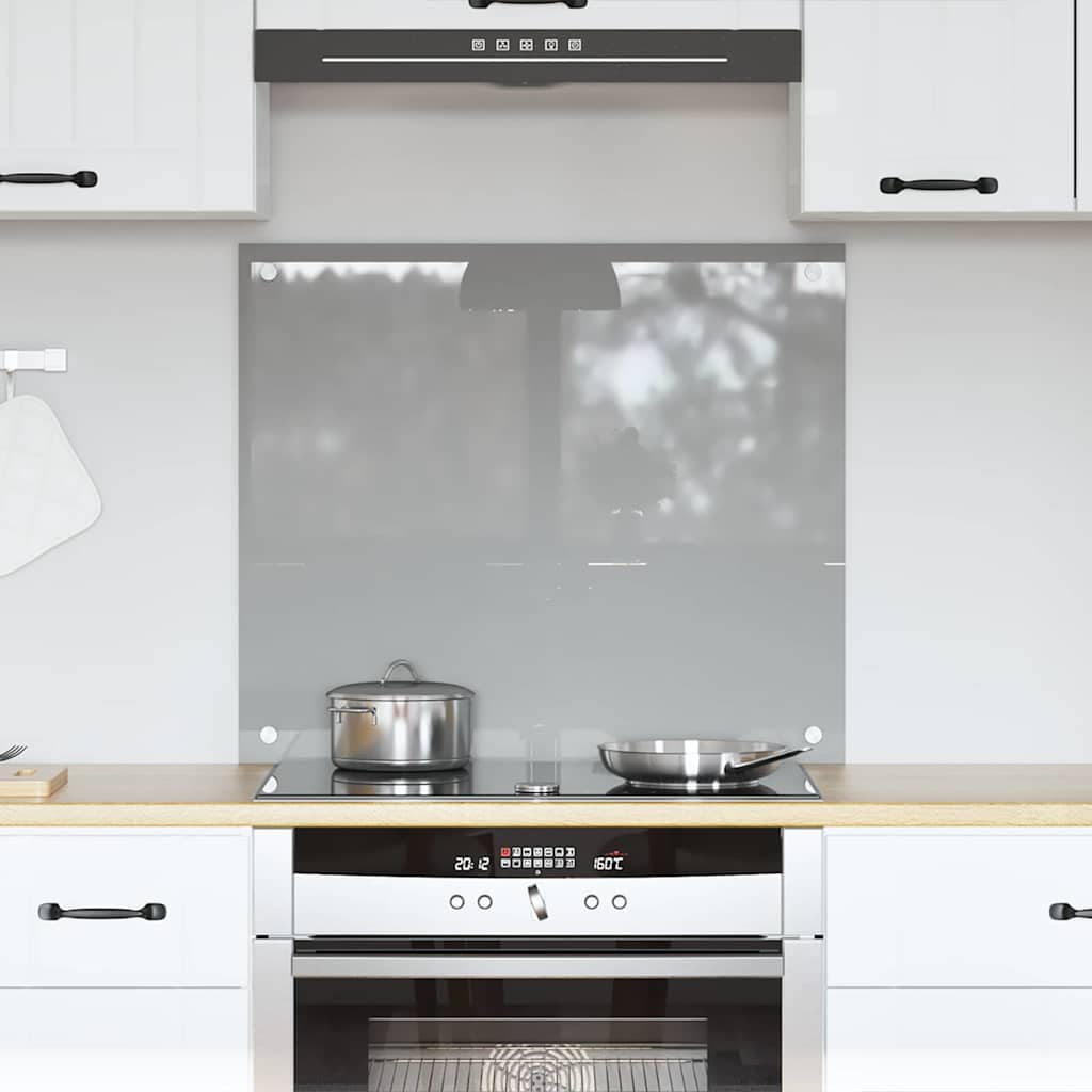 vidaXL Kitchen Backsplash Light Grey 70 x 60 cm Tempered Glass 1