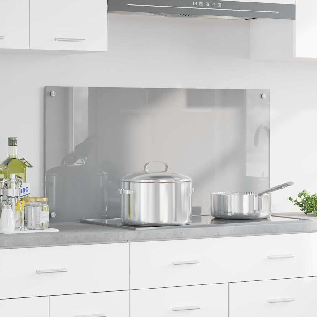 vidaXL Kitchen Backsplash Light Grey 100 x 50 cm Tempered Glass 1
