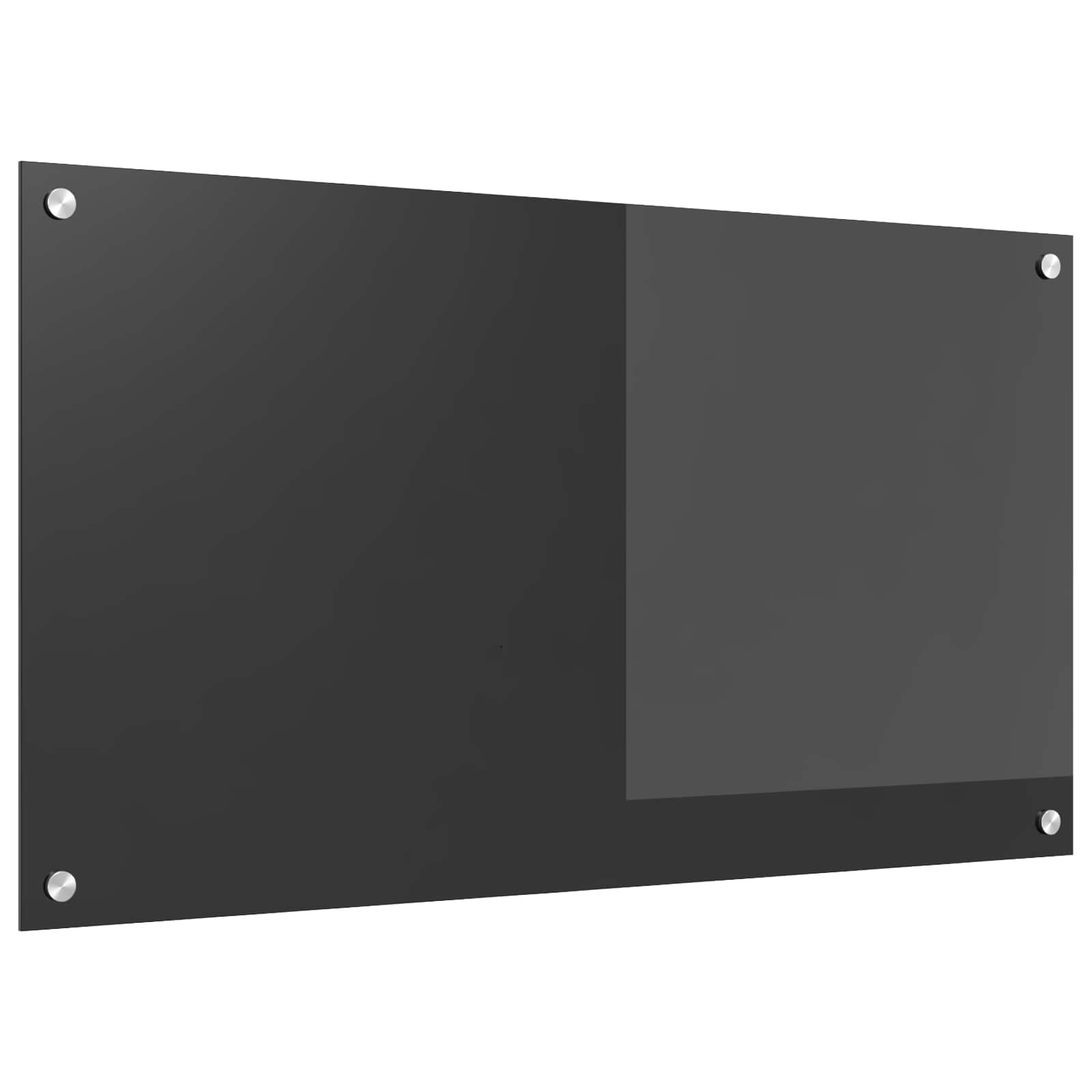 vidaXL Kitchen Backsplash Dark Grey 90 x 50 cm Tempered Glass 1