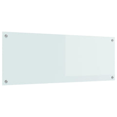 Kitchen Backsplash 110 x 40 cm Tempered Glass White 110 cm