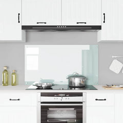 vidaXL Kitchen Backsplash White 110 x 60 cm Tempered Glass 3