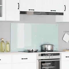 vidaXL Kitchen Backsplash White 120 x 60 cm Tempered Glass 1