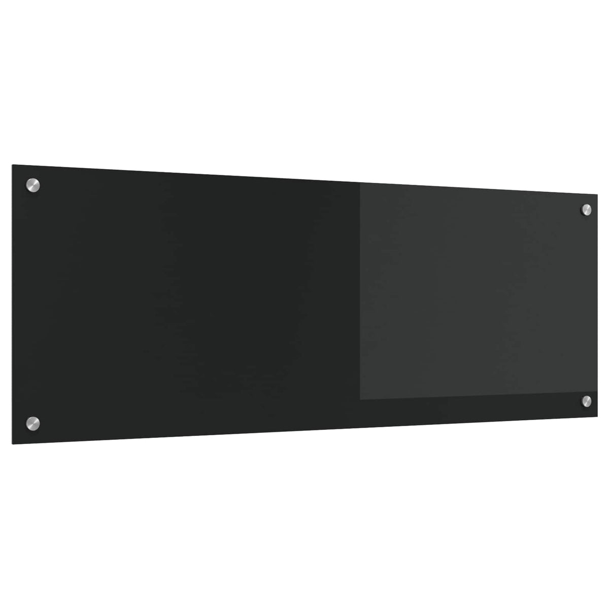 Kitchen Backsplash 70x40 cm Tempered Glass Black 110 cm