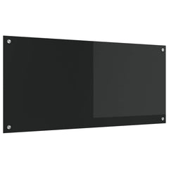 vidaXL Kitchen Backsplash 70x50 cm Tempered Glass Black
