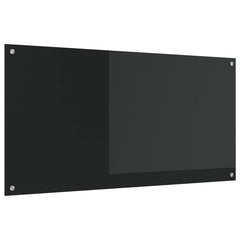 vidaXL Kitchen Backsplash 70x60 cm Tempered Glass Black