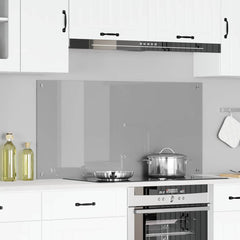 vidaXL Kitchen Backsplash Light Grey 120 x 60 cm Tempered Glass 1