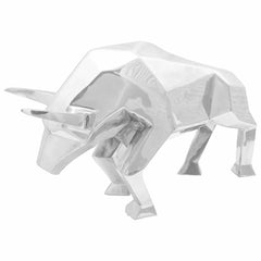 vidaXL Bull Sculpture Silver 74 x 23 x 30 cm Aluminium 1