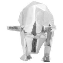 vidaXL Bull Sculpture Silver 74 x 23 x 30 cm Aluminium 3