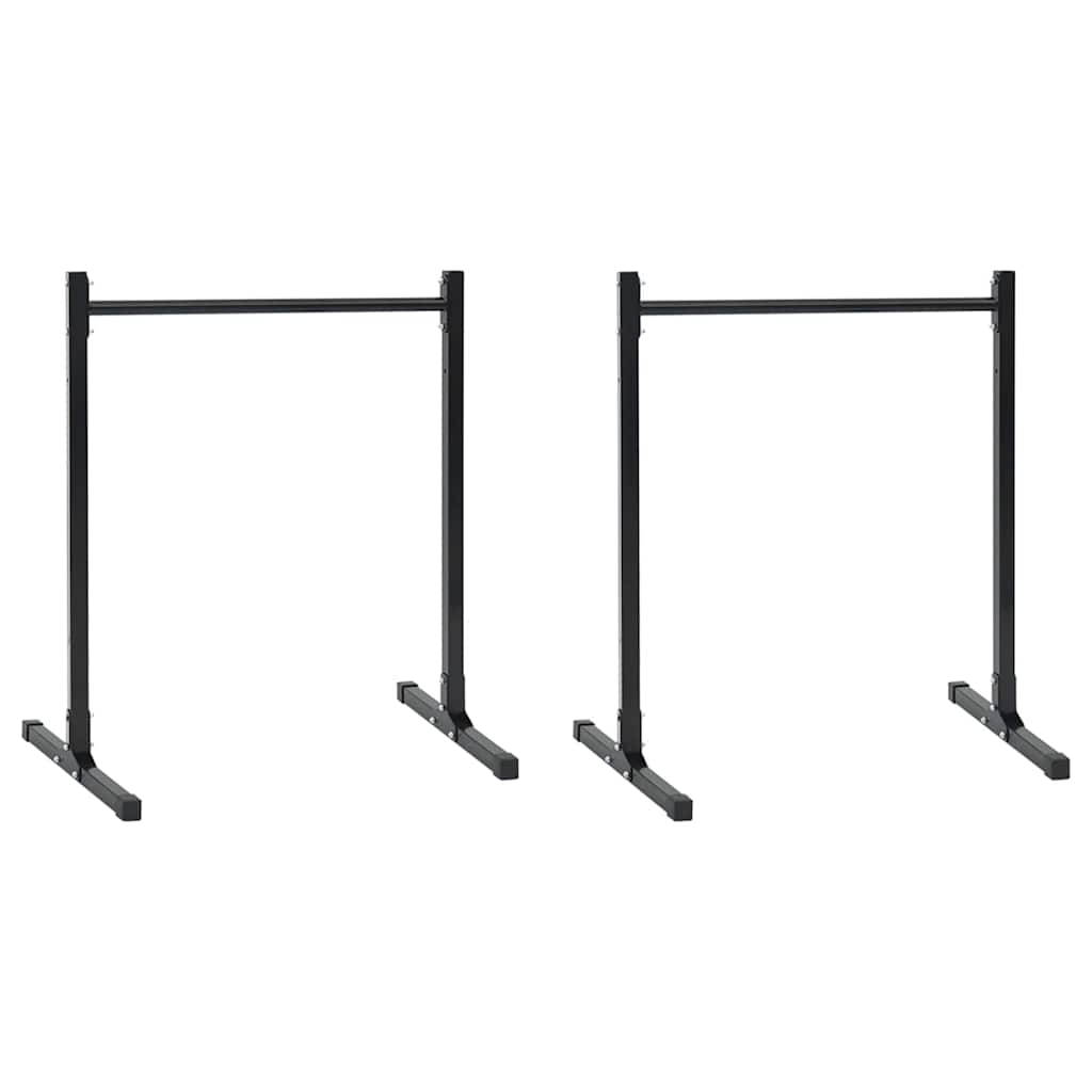 vidaXL Dip Station 2 pcs Black 55 x 90 x 104.5 cm Powder-Coated Steel 1