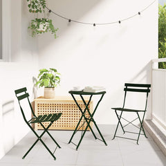 vidaXL Garden Folding Chair 2 pcs Green Metal 1