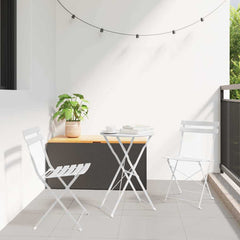 vidaXL Garden Folding Chair 2 pcs White Metal 1
