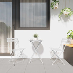 vidaXL Garden Folding Chair 2 pcs White Metal 3