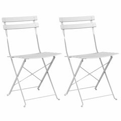 vidaXL Garden Folding Chair 2 pcs White Metal 2