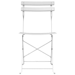 vidaXL Garden Folding Chair 2 pcs White Metal 5