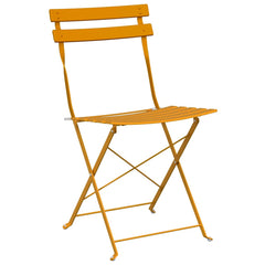 vidaXL Garden Folding Chair 2 pcs Mustard Metal 4