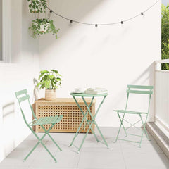 vidaXL Garden Folding Chair 2 pcs Light Mint Metal 1
