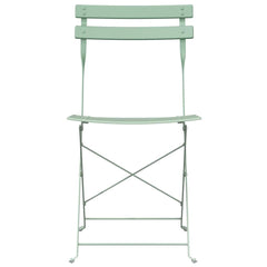 vidaXL Garden Folding Chair 2 pcs Light Mint Metal 5
