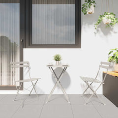 vidaXL Garden Folding Chair 2 pcs Beige Metal 3