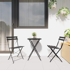 vidaXL Garden Folding Chair 2 pcs Anthracite Metal 3