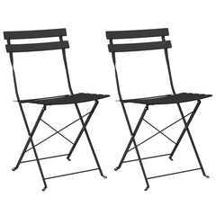 vidaXL Garden Folding Chair 2 pcs Anthracite Metal 2